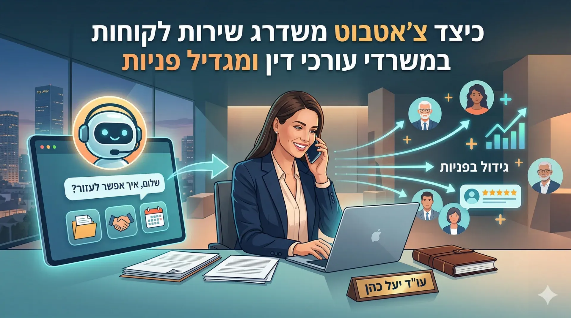 איך צ׳אטבוט למשרד עורכי דין משדרג שירות לקוחות ומגדיל פניות